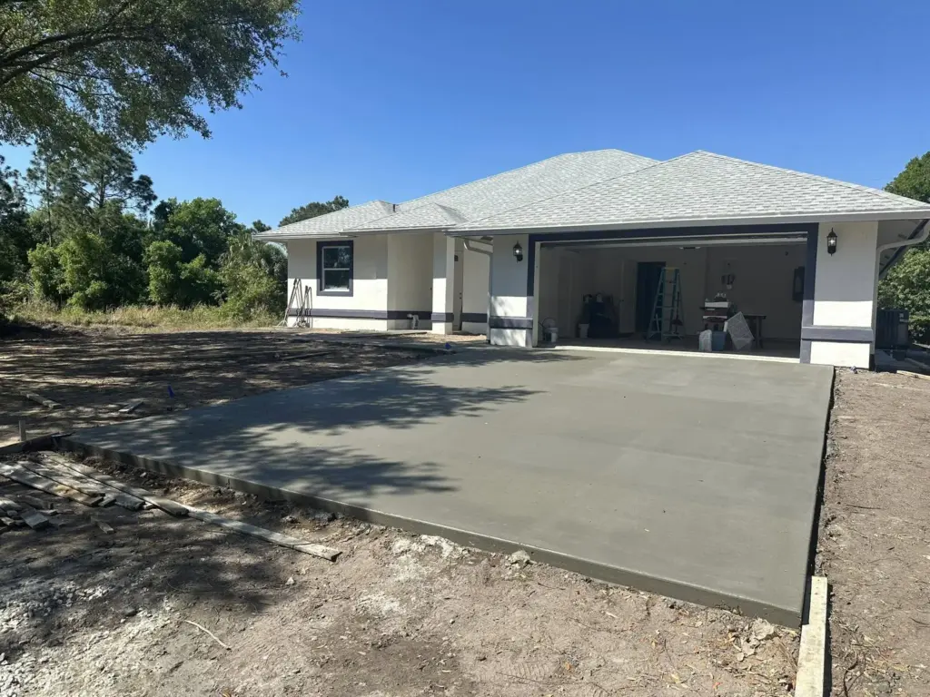 Concrete surfaces new driveway