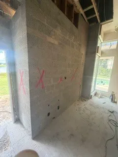 Concrete block sliding glass door conversion, Treasure Coast job photo 1